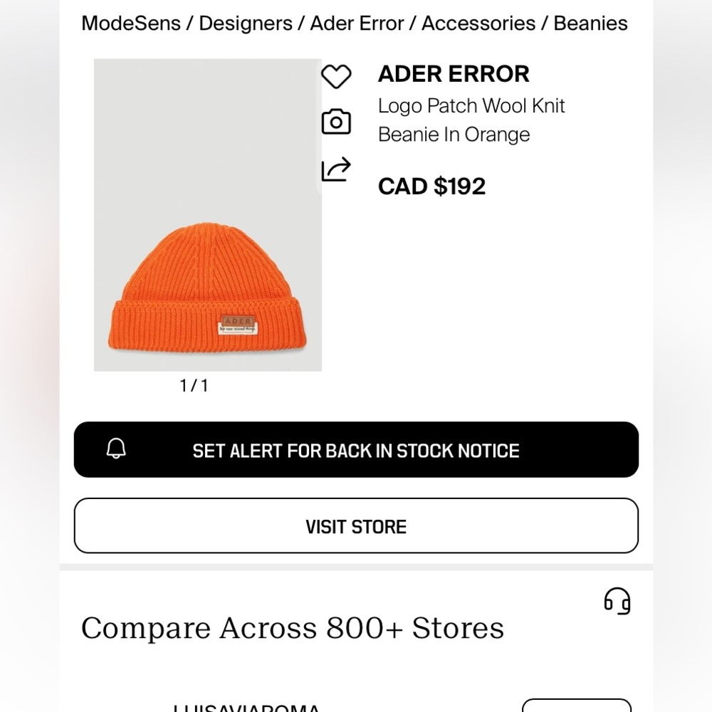Ader Error Wool Knit Beanie in orange  (100% wool) BNWT🥳🆕CCO price